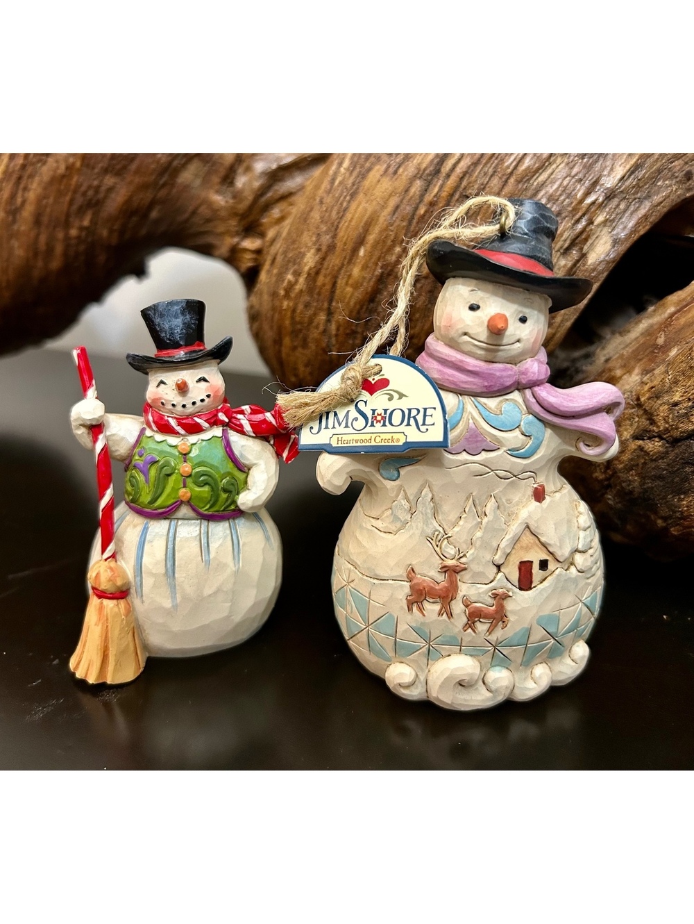 Jim Shore Heartwood Creek Snowman Lot of 2 Enesco Christmas collectables